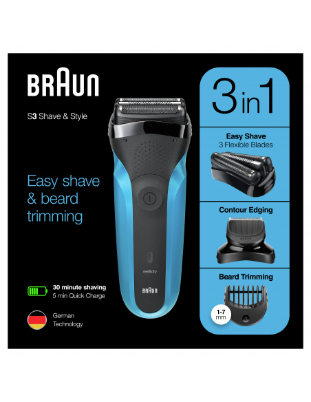 310BT pardel Series 3 Shave&Style 3-in-1 Wet&Dry