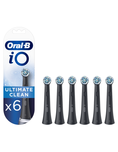 CB-6 Oral-B iO Ultimate Clean Black XL keičiamos dantų šepetėlio galvutės 6 vnt.