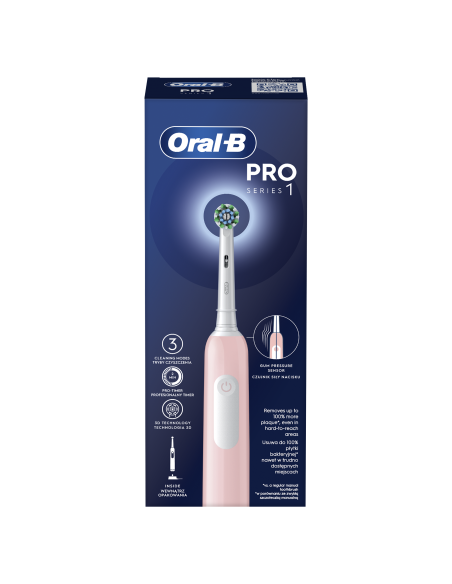 D305.513.3 Pro Series 1 Elektrinis Dantų Šepetėlis Pink Cross Action