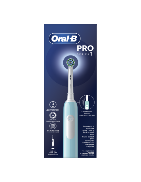 D305.513.3 Pro Series 1 Elektriskā Zobu Birste Caribbean Blue Cross Action