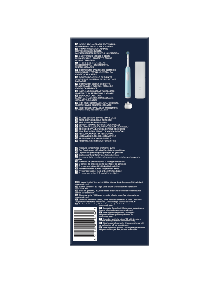 D305.513.3X Pro Series 1 Caribbean Blue Elektriskā Zobu Birste + Ceļojuma Futrālis