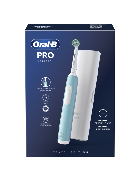 D305.513.3X Pro Series 1 Caribbean Blue Elektriskā Zobu Birste + Ceļojuma Futrālis