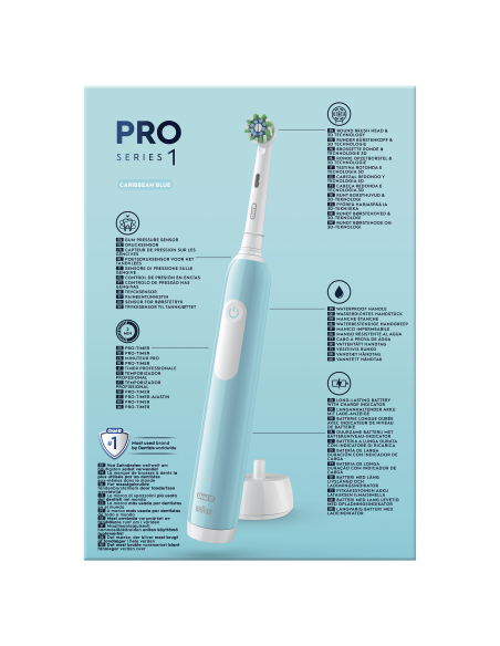 D305.513.3X Pro Series 1 Caribbean Blue Elektriskā Zobu Birste + Ceļojuma Futrālis