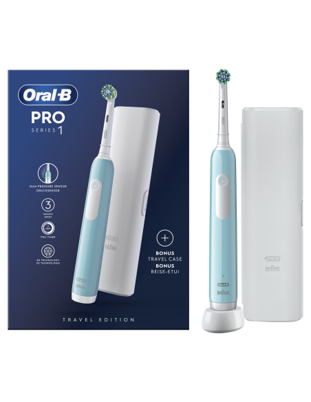 D305.513.3X Pro Series 1 Caribbean Blue Elektriskā Zobu Birste + Ceļojuma Futrālis
