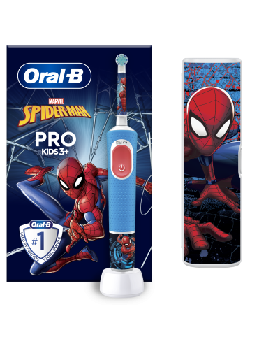 D103.413.2KX Vitality PRO Kids 3+ Spiderman Elektriskā Zobu Birste + Ceļojuma Futrālis