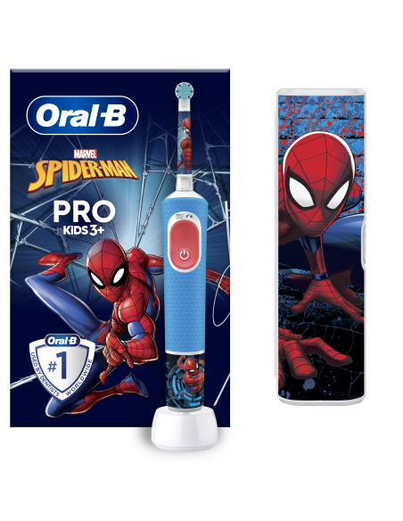 D103.413.2KX Vitality PRO Kids 3+ Spiderman Elektrinis Dantų Šepetėlis + Kelioninis Dėklas