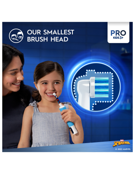 D103.413.2KX Vitality PRO Kids 3+ Spiderman Elektrinis Dantų Šepetėlis + Kelioninis Dėklas