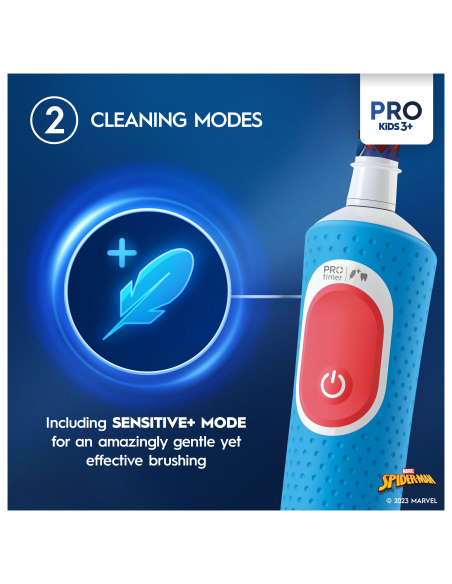 D103.413.2KX Vitality PRO Kids 3+ Spiderman Elektrinis Dantų Šepetėlis + Kelioninis Dėklas