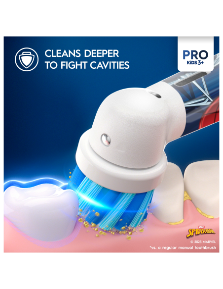 D103.413.2KX Vitality PRO Kids 3+ Spiderman Elektrinis Dantų Šepetėlis + Kelioninis Dėklas