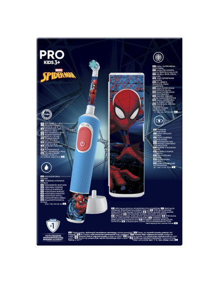 D103.413.2KX Vitality PRO Kids 3+ Spiderman Elektriline Hambahari + Reisikarp