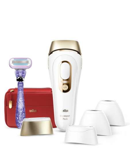 Braun hair removal device Silk-expert Pro 5 PL5387 + Venus extra smooth  swirl, White/Gold (PL5387)