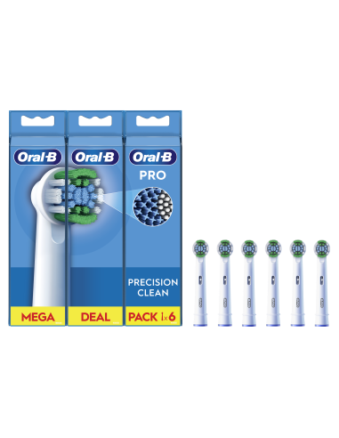 Oral-B EB20-6 Precision Clean Pro Zobu Birstes Uzgaļi, 6 Gab