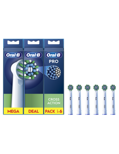 Oral-B EB50-6 Cross Action Pro Zobu Birstes Uzgaļi, 6 Gab