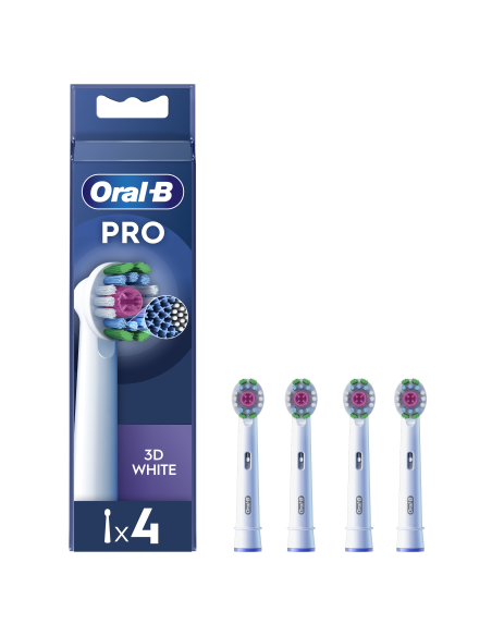 Oral-B EB18-4 3D White Pro Dantų Šepetėlio Galvutės, 4 Vnt.