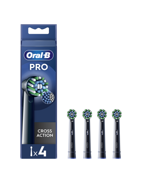 Oral-B EB50-4 Cross Action Pro Black Zobu Birstes Uzgaļi, 4 Gab