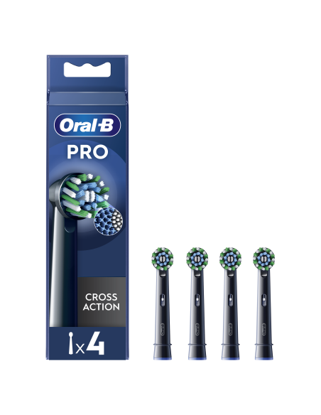 Oral-B EB50-4 Cross Action Pro Black Dantų Šepetėlio Galvutės, 4 Vnt.