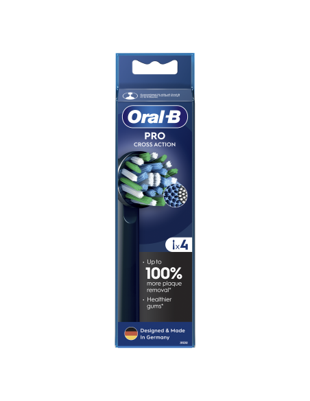 Oral-B EB50-4 Cross Action Pro Black Zobu Birstes Uzgaļi, 4 Gab