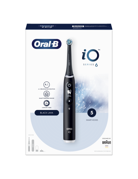iOM6.1B6.3DK Oral-B iO6 Elektrinis Dantų Šepetėlis Black Onyx