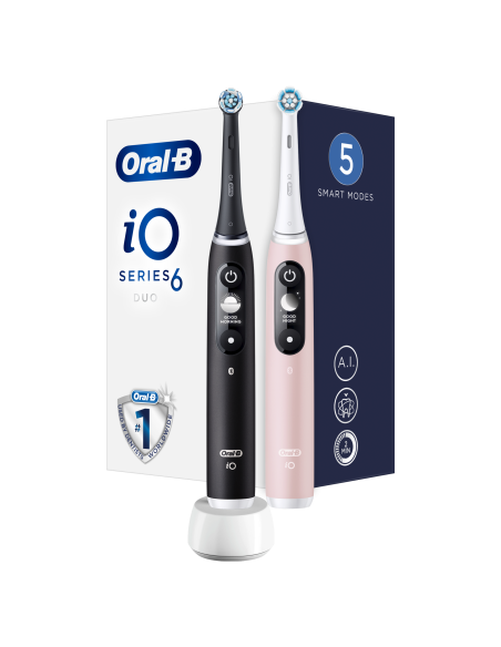iOM6d.2J6 Oral-B iO6 Duo Pack elektriline hambahari Black + Pink Sand Extra Käepide