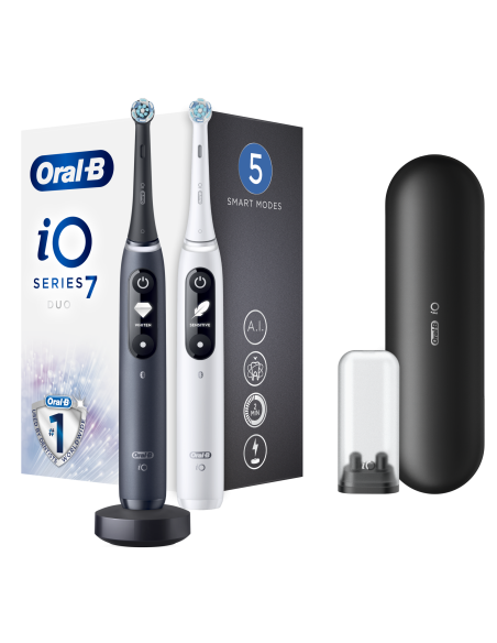 iOM7D.2H2.2BD Oral-B iO7 Duo Pack  Elektriskā Zobu Birste White/ Black Onyx