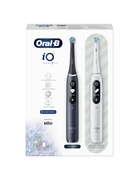 iOM7D.2H2.2BD Oral-B iO7 Duo Pack  Elektriskā Zobu Birste White/ Black Onyx