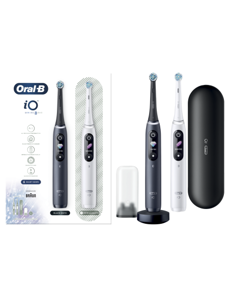 iOM8d.2H2.2BD Oral-B iO8 Elektriskā Zobu Birste Duo Black/White