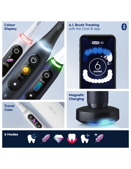 iOM8d.2H2.2BD Oral-B iO8 Elektriskā Zobu Birste Duo Black/White