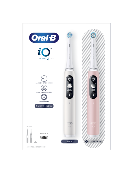 iOM6d.2I6.1 Oral-B iO6 Duo Pack elektriline hambahari White + Pink Sand Extra Käepide