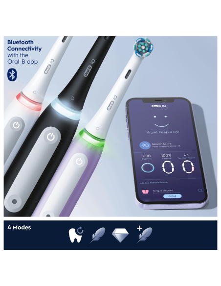 iOG4d.2J6.2K Oral-B iO4 Elektriskā Zobu Birste Lavender Duo Pack Matt Black+Quite White