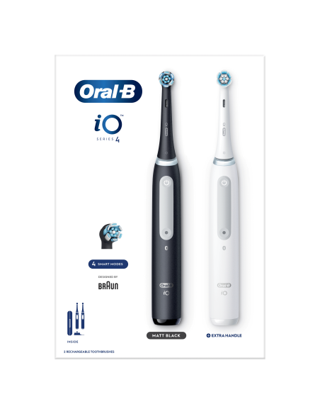 iOG4d.2J6.2K Oral-B iO4 Elektriskā Zobu Birste Lavender Duo Pack Matt Black+Quite White