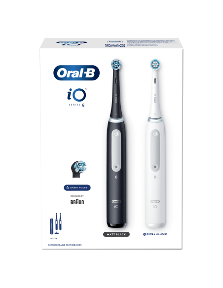 iOG4d.2J6.2K Oral-B iO4 Elektriskā Zobu Birste Lavender Duo Pack Matt Black+Quite White