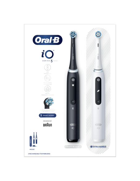 iOG5d.2J6.2K Oral-B iO5 elektriline hambahari Duo Pack Matt Black+Quite White