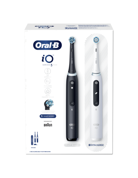 iOG5d.2J6.2K Oral-B iO5 elektriline hambahari Duo Pack Matt Black+Quite White