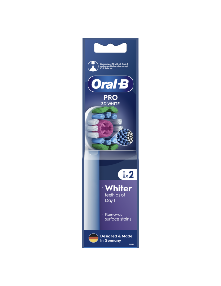 Oral-B EB18-2 3D White Pro Zobu Birstes Uzgaļi, 2 Gab
