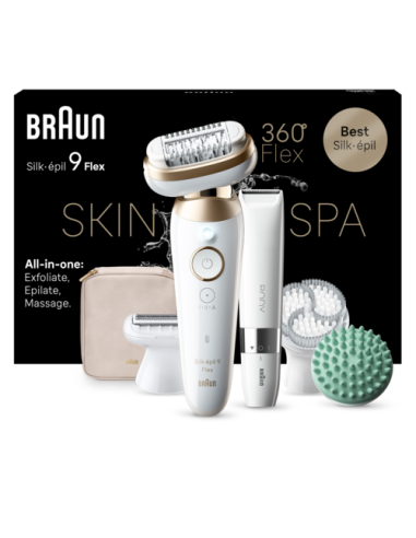 SES9-481 3D Braun Silk•épil 9 Flex SkinSpa Epilaator + BS1000 minitrimmer BODY