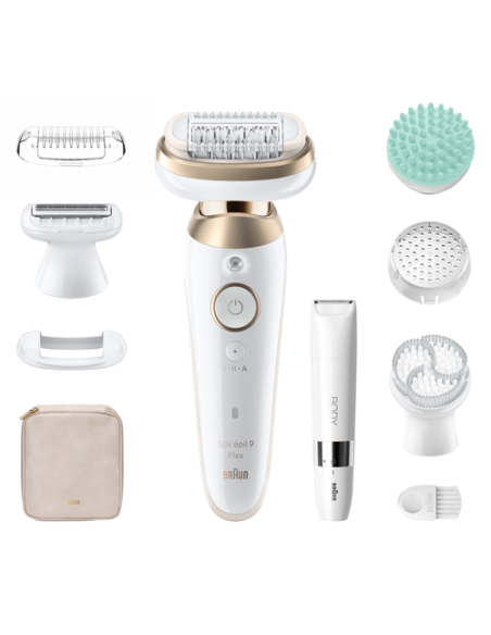 SES9-481 3D Braun Silk•épil 9 Flex SkinSpa Epilaator + BS1000 minitrimmer BODY