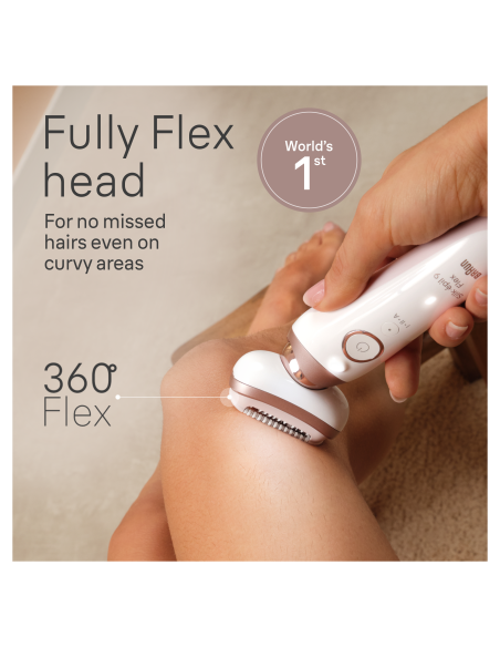 SES9-360 3D Braun Silk•épil 9 Flex Epilaator + FS1000 Miniraseerija FACE