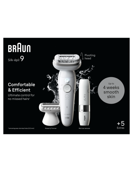 SES9-341 Braun Silk•épil 9 Epiliatorius + FS1000 Mini Skustuvas FACE