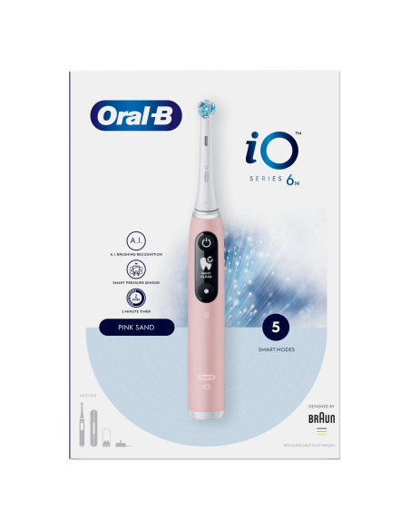 iOM6.1A6.1K Oral-B iO6 Elektrinis Dantų Šepetėlis Pink Sand