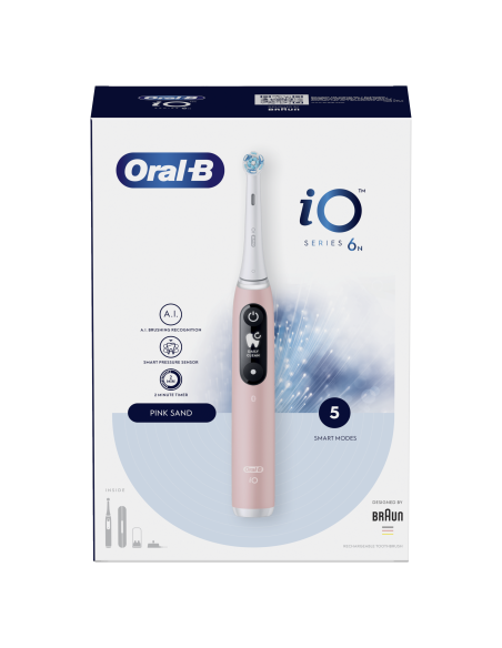 iOM6.1A6.1K Oral-B iO6 Elektrinis Dantų Šepetėlis Pink Sand