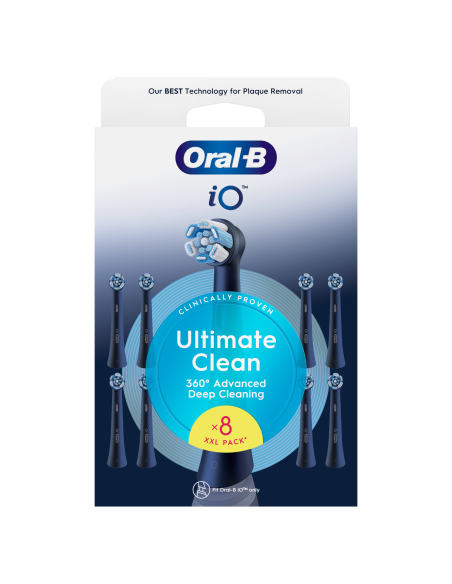 CBF 8 Oral-B UltimateClean Black Zobu Birstes Uzgaļi, 8 Gab