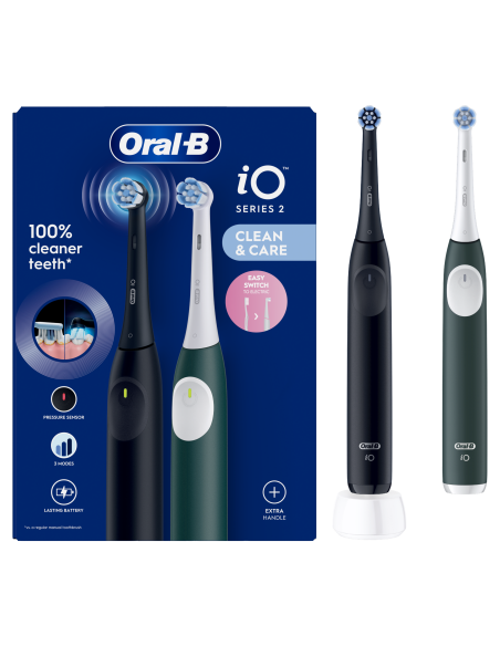 iOS2d.2ZZ9.0 Oral-B iO2 Elektriskā Zobu Birste Duo Night Black and Green Forest