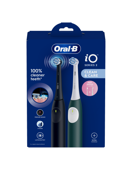 iOS2d.2ZZ9.0 Oral-B iO2 Elektriskā Zobu Birste Duo Night Black and Green Forest