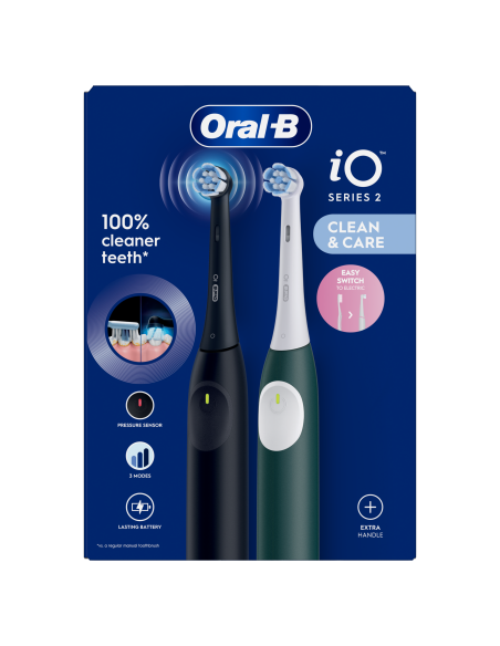 iOS2d.2ZZ9.0 Oral-B iO2 Elektriskā Zobu Birste Duo Night Black and Green Forest