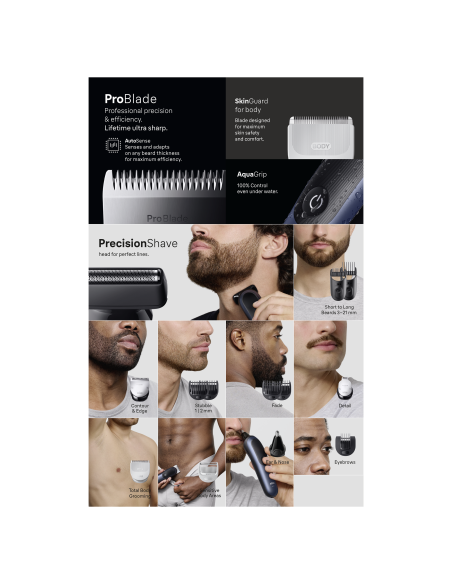 AIO7580 Braun Trimmeri Komplekt 15in1 piirel