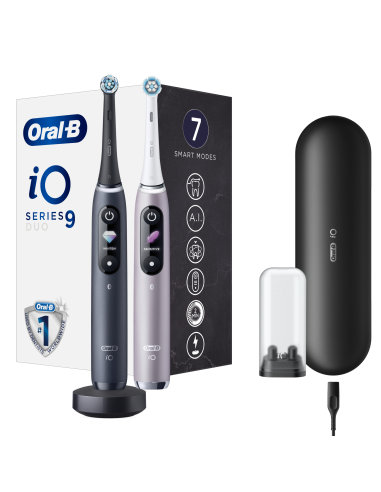 iOM9D.2J2.2AD Oral-B iO9 Duo Elektrinis Dantų Šepetėlis Black Onyx/ Rose