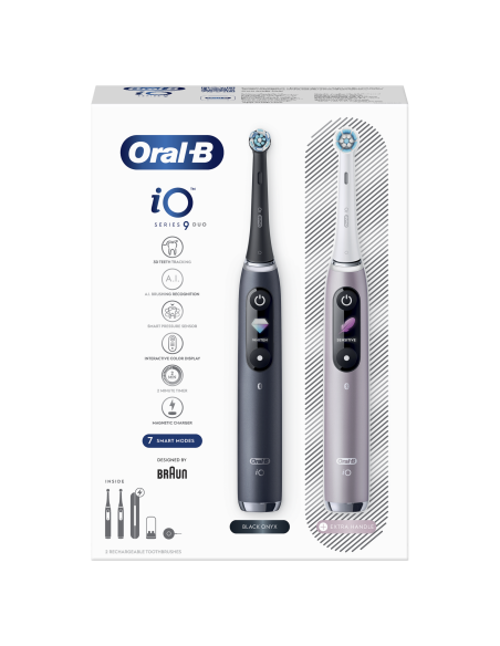 iOM9D.2J2.2AD Oral-B iO9 Duo Elektrinis Dantų Šepetėlis Black Onyx/ Rose