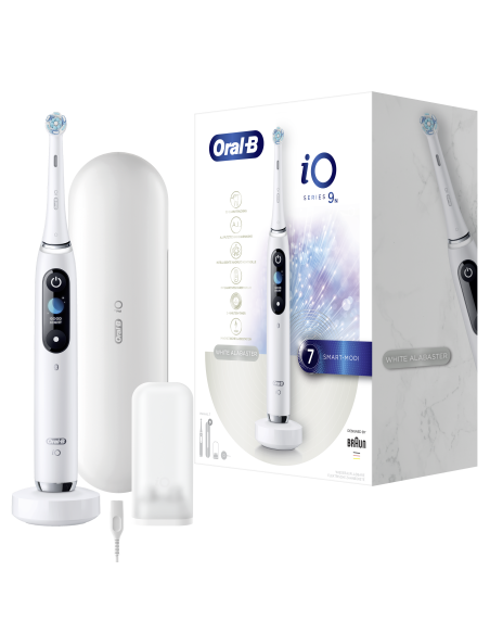 iOM9.1A1.1AD Oral-B iO9 Elektrinis Dantų Šepetėlis White Alabaster