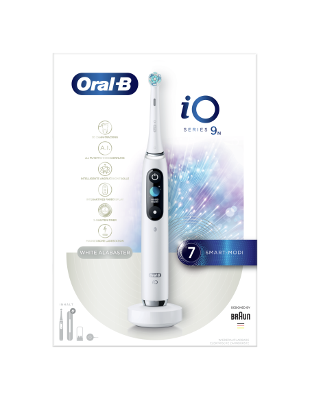 iOM9.1A1.1AD Oral-B iO9 Elektrinis Dantų Šepetėlis White Alabaster