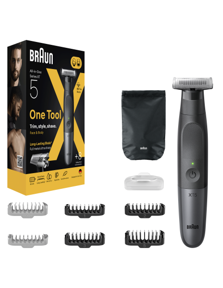 XT5200 Braun Series X habemetrimmer/piirel, pardel ja kehahoolduskomplekt meestele